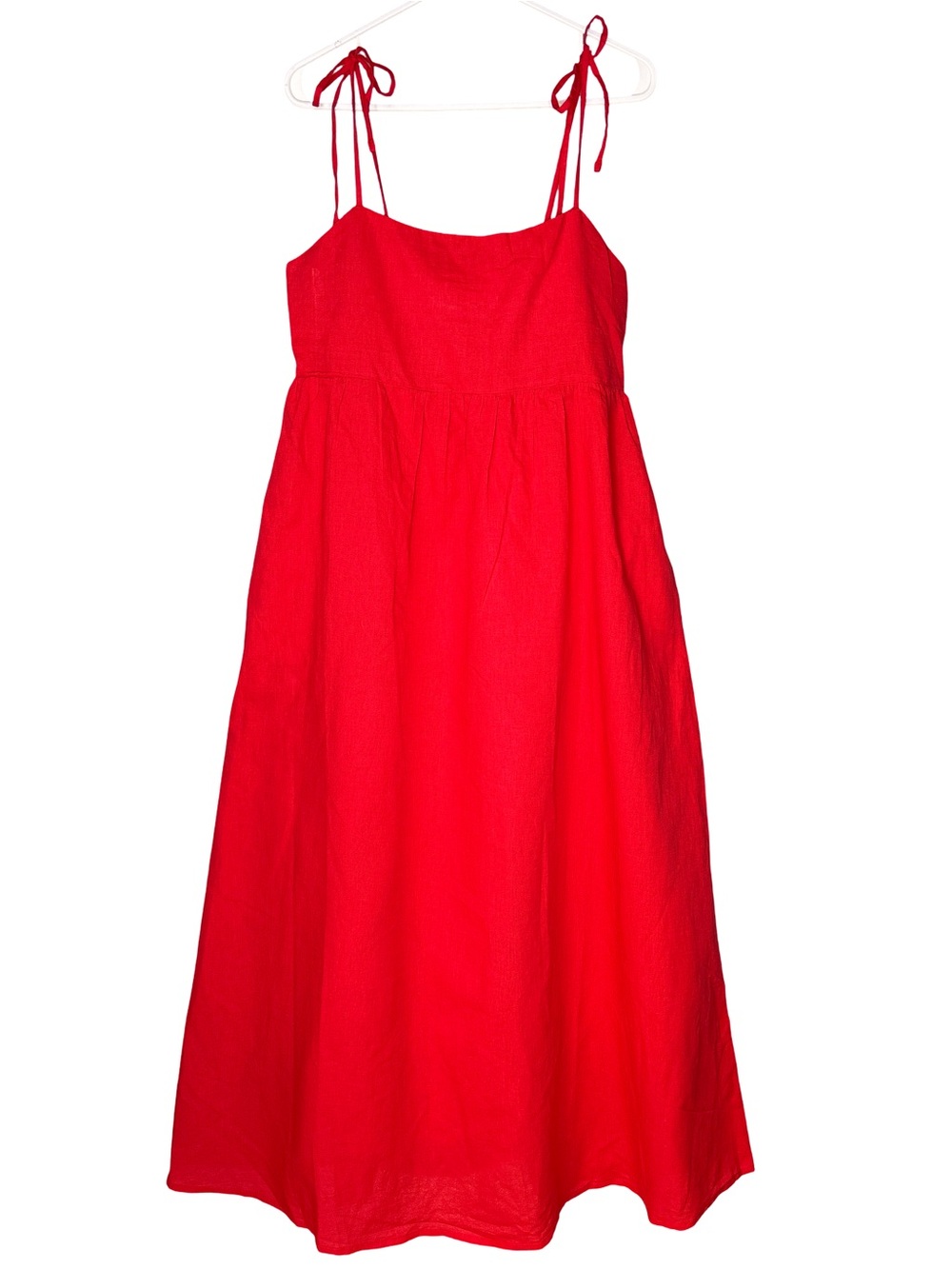 Beach Riot Red Maxi Dress, Tie-Shoulder, NWT Large